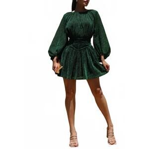 NEW DRESS DAY feeling festive mini dress in green